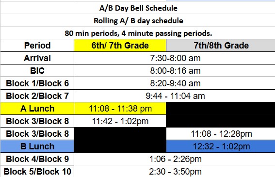 2025-26 Bell Schedule