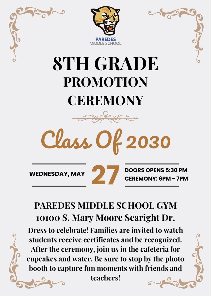 Dress to celebrate! Families are invited to watch students receive certificates and be recognized. After the ceremony, join us in the cafeteria for cupcakes and water. Be sure to stop by the photo booth to capture fun moments with friends and teachers!
