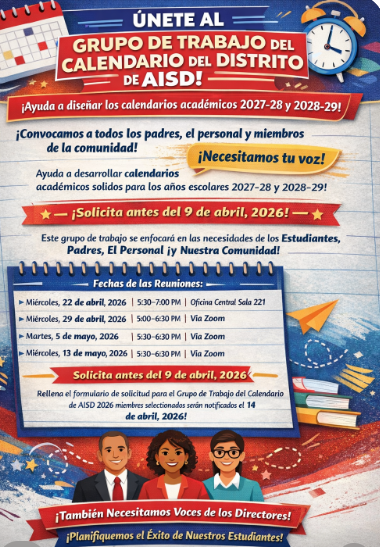 Join the district calendar task force! Spanish Flyer